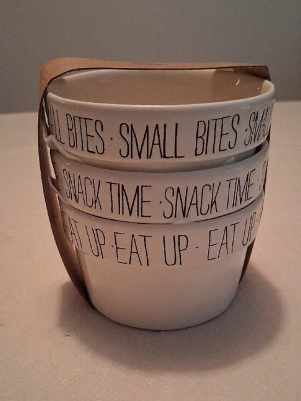 Mud Pie Set of 3 White Ceramic Ramekins - NWT